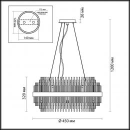 Odeon light 4639/8 HALL ODL20 557 золотой/металл/стекло Люстра G9 8*40W 220V IDA  - 2 купить